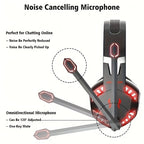 G2000 Red Stereo Gaming Headset 3.5mm Wired Deep Bass Computer Game Headphones Earphone with LED Light For PC Laptop PS4